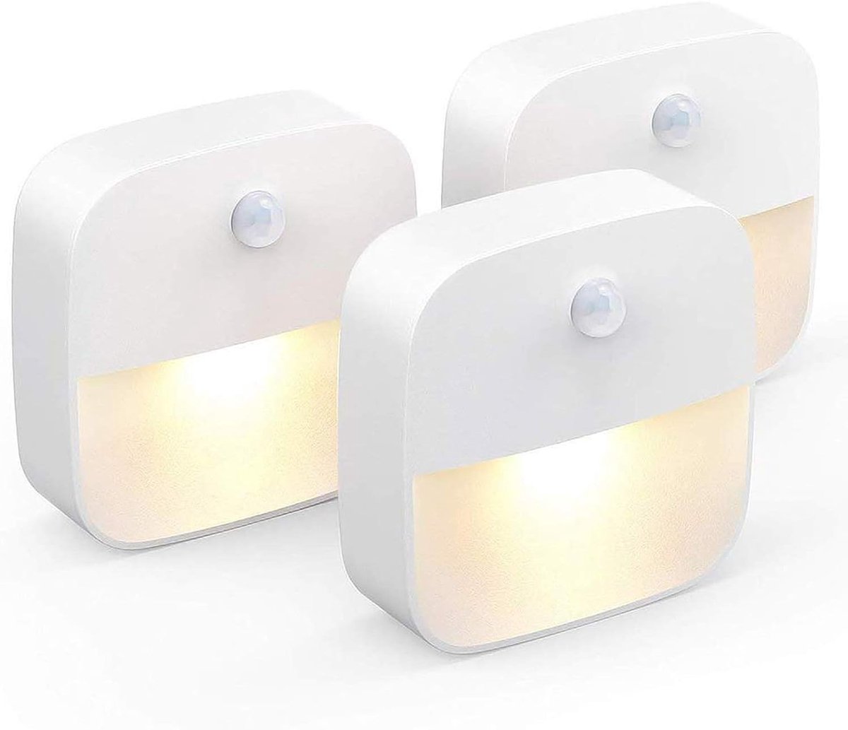 LED Night Light, Wall Light with Motion Sensor, Self-Adhesive Wall Light for Bathroom, Bedroom, Hallway, Warm White - ShopVlot
