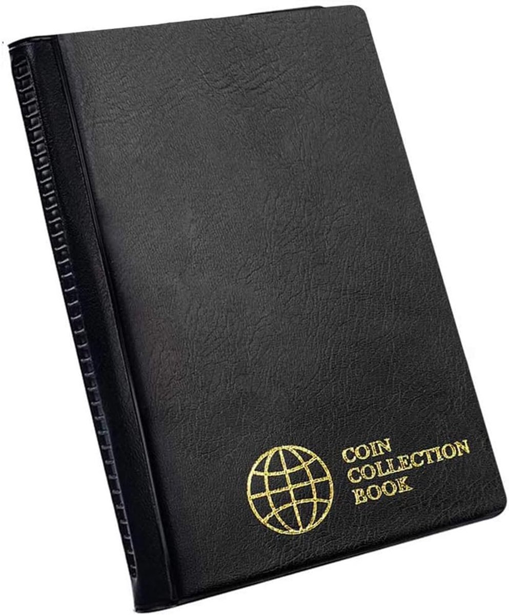Coin Collection Album 60 Pockets - 4.5x4.5cm/1.8x1.8 inch Coin Holder Book Coin Storage Album Money Penny Pocket for - ShopVlot