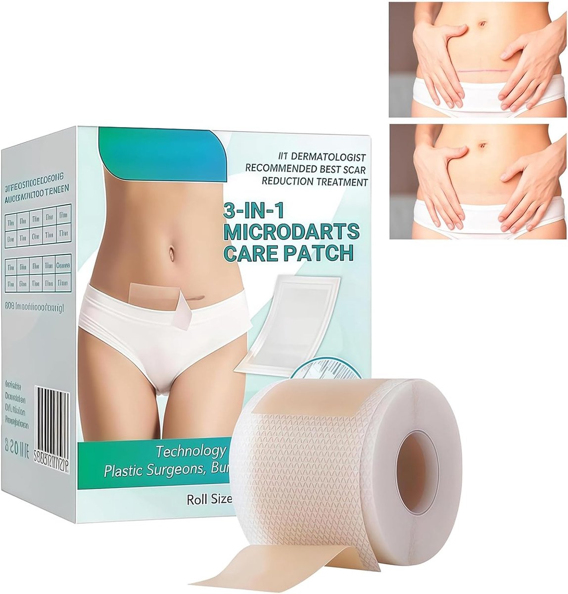 Silicone Scar Plaster Skin Colour – 4 x 150 cm Silicone Tape Can Be Cut to Size – Breathable Scar Tape for Care of - ShopVlot
