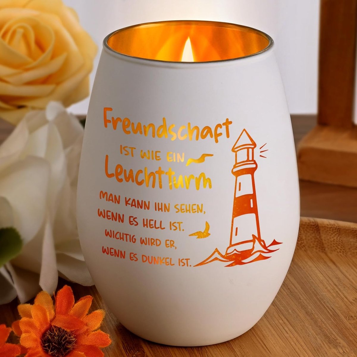 Windlicht vriendschap - Houten lantaarn - Met gravure - Perfect cadeautje voor vriendin - ShopVlot