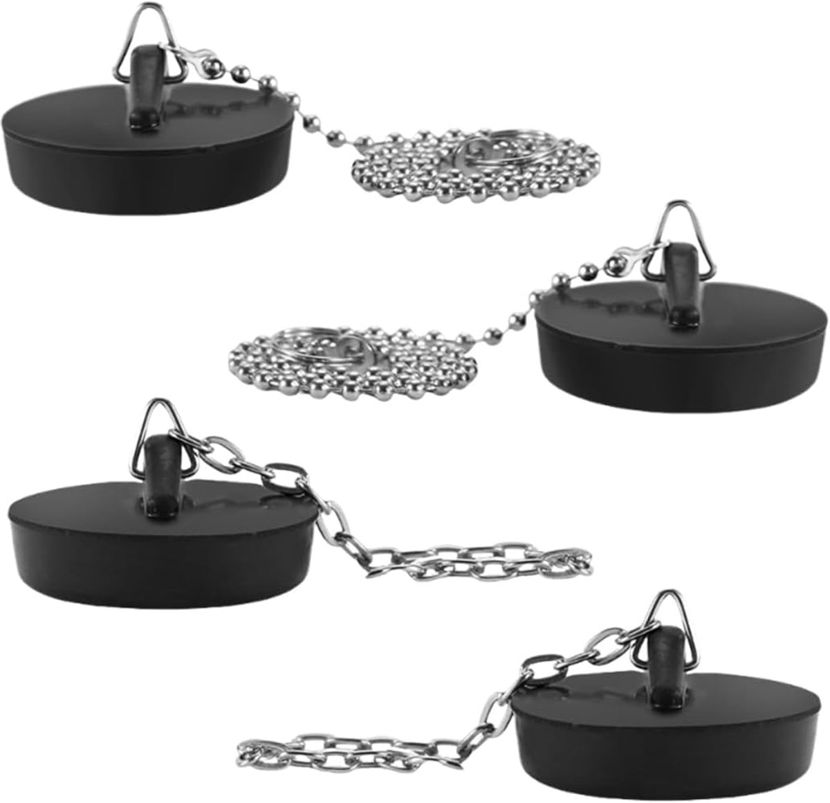 Afvoerstop 40/10 cm - rubberen stop met ketting - perfect voor wastafel en gootsteen - ShopVlot