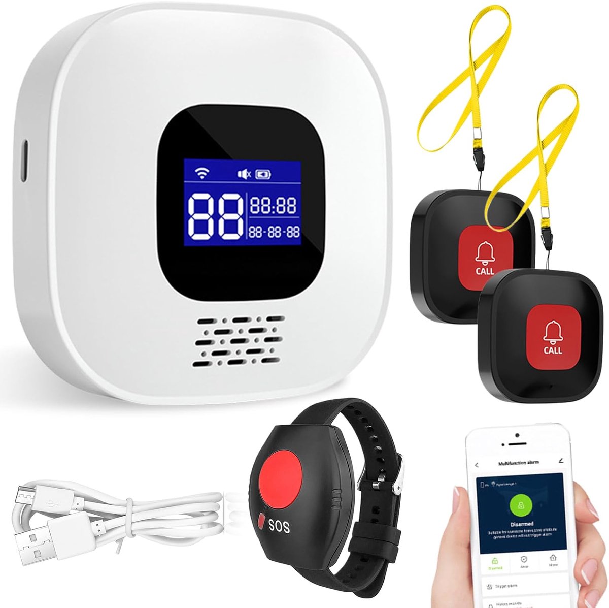 Noodknop voor Senioren - WiFi, Tuya Smart - Alarm Systeem - Directe hulp bij noodsituaties - ShopVlot