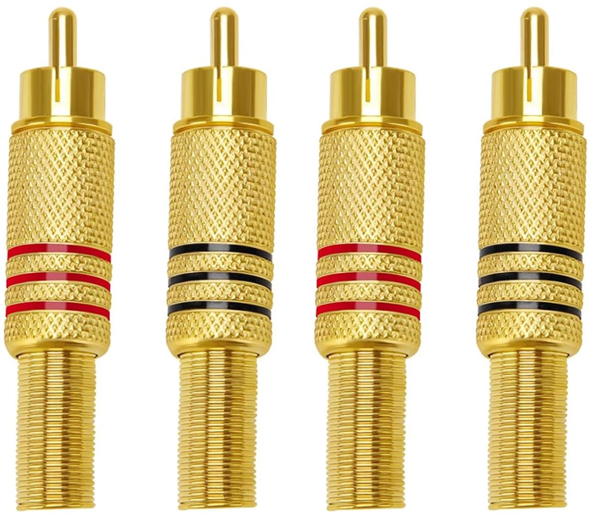 RCA audio plug 8 cm - rode en zwarte multimedia CCTV plug - vervang oude aansluitingen - eenvoudig te herkennen - ShopVlot