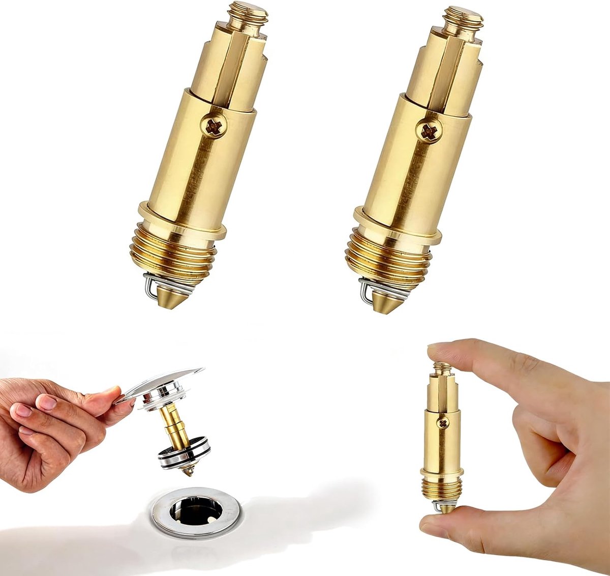 Pop-Up Afvoerplug Vervanging - Universele Badplug met Messing Veer - Drukbare Afvoerplug - ShopVlot