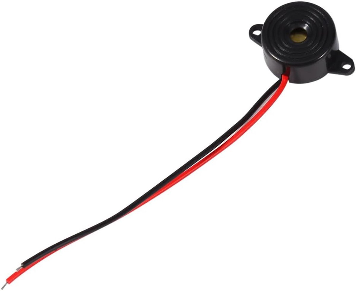 Piezo elektrische buzzer 12V - continue toon - 100mm kabel - alarm signaal - ShopVlot