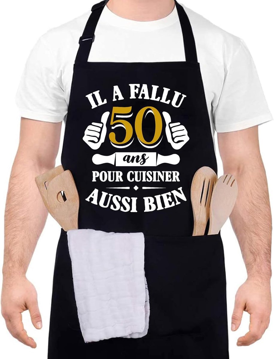 Keuken Schort voor Mannen en Vrouwen - Verstelbaar Zwart - Waterdicht met 2 Zakjes - Perfect voor BBQ en Koken - ShopVlot