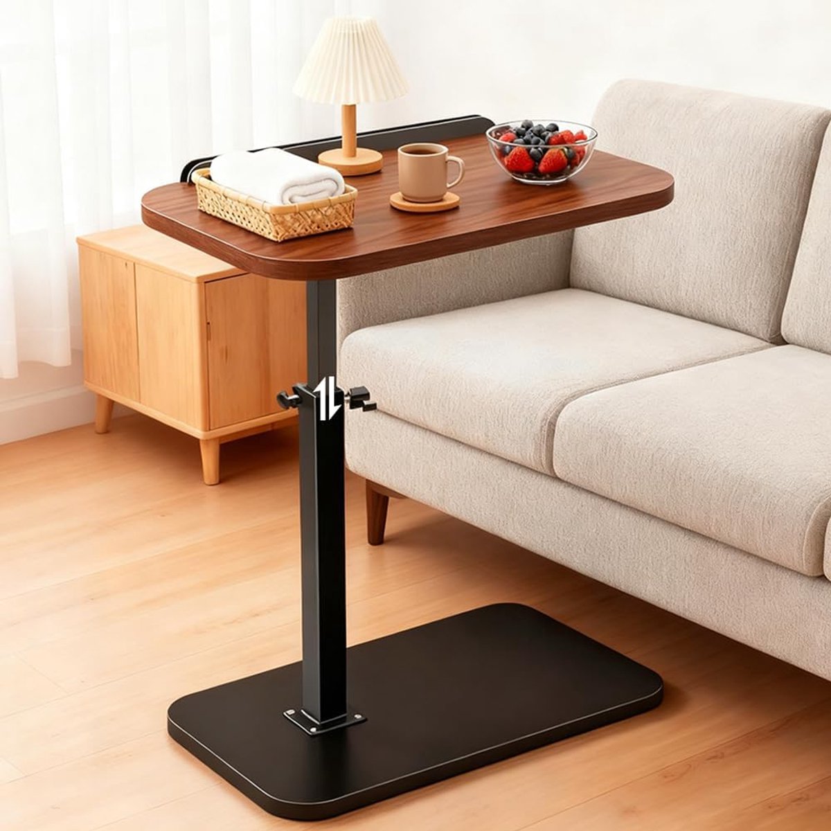 C-vormige zijtafel hoogte verstelbaar - 360° draaibaar - ideaal voor kleine ruimtes - ShopVlot