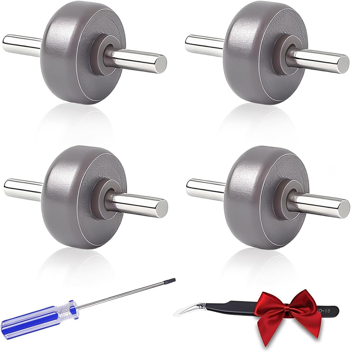 Vervangwielen stofzuigerborstel set - 6 wielen met 4 rolletjes en 2 montagemiddelen - compatibel met V6 tot V15 - ShopVlot