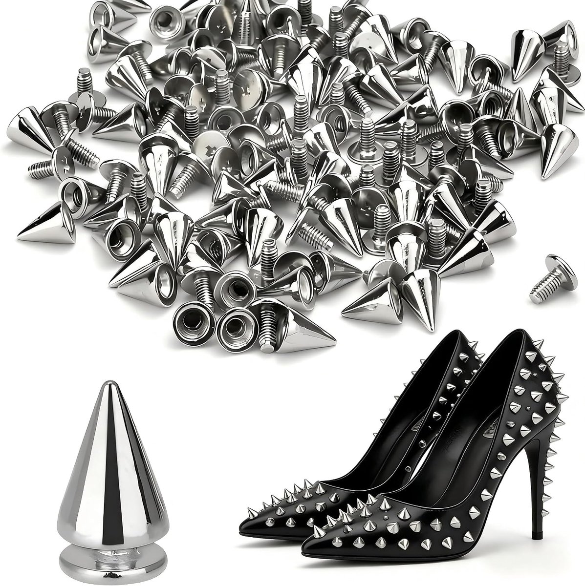 Punk nieten 120 stuks - metalen - decoratief - perfect voor kleding en accessoires - ShopVlot
