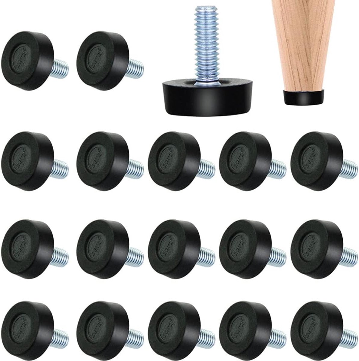 Rubberen stoelglijders set van 20 - verstelbare voetbeschermers - geluiddemping - perfect voor meubels - ShopVlot