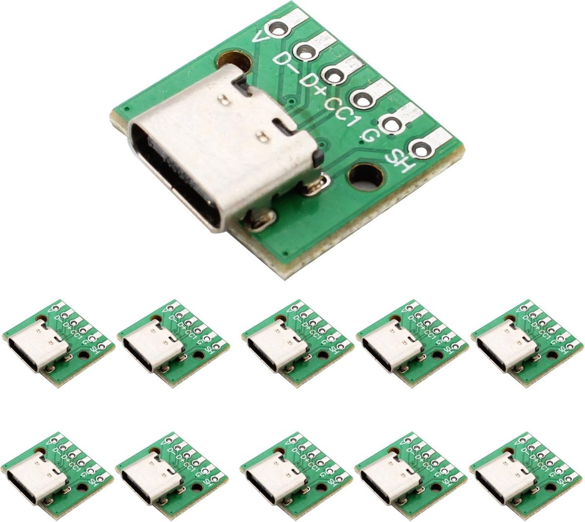 USB C naar DIP PCB Adapter 10pcs - 2.54mm Pitch - 16 Pin Type C - Eenvoudige installatie - ShopVlot