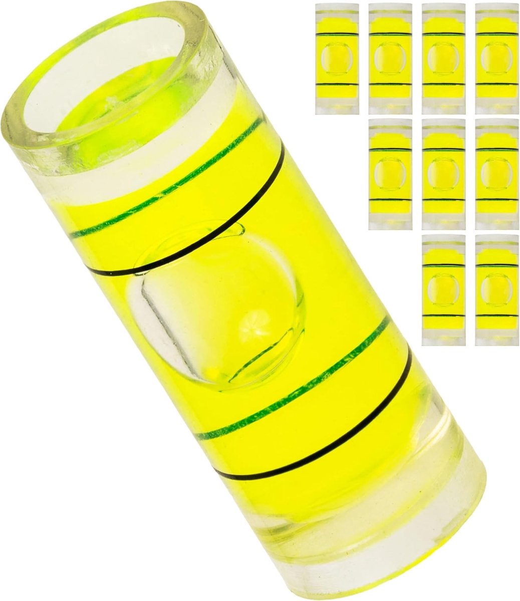 Waterpasbuizen set 10 stuks - diameter 9 mm - zonder inscriptie - ideaal voor caravan en DIY - ShopVlot