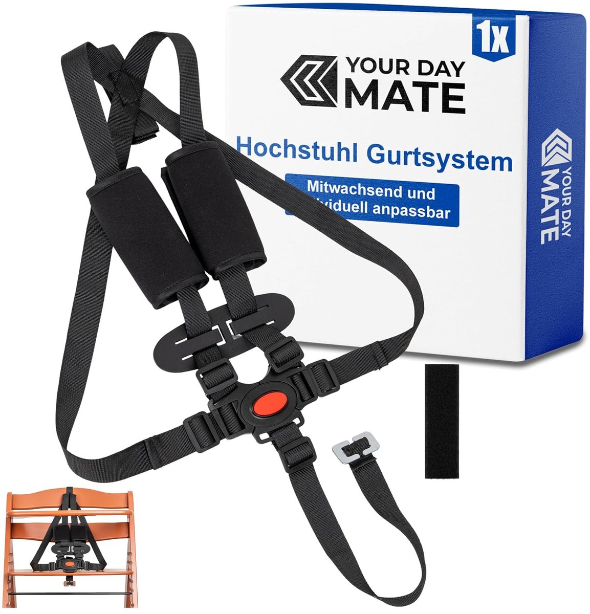 5-punts autogordelsysteem - zwart - met 2 gordelpads en 1 borstclip - veilig en comfortabel - ShopVlot