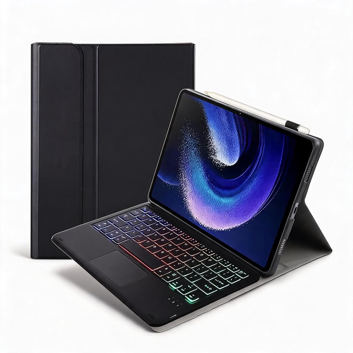 SnelShoppen - Draagbare Keyboard Case voor Draadloos Bluetooth Toetsenbord met Beschermcase voor Mi Pad 6 6 Pro, PU Leren Stand Case met Magnetisch Ve