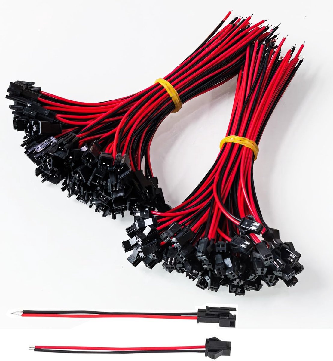 60 paar JST SM connectoren, JST 2,0 mm 2-polige stekker met kabeldraad, 2-polige stekker mannelijke en vrouwelijke - ShopVlot