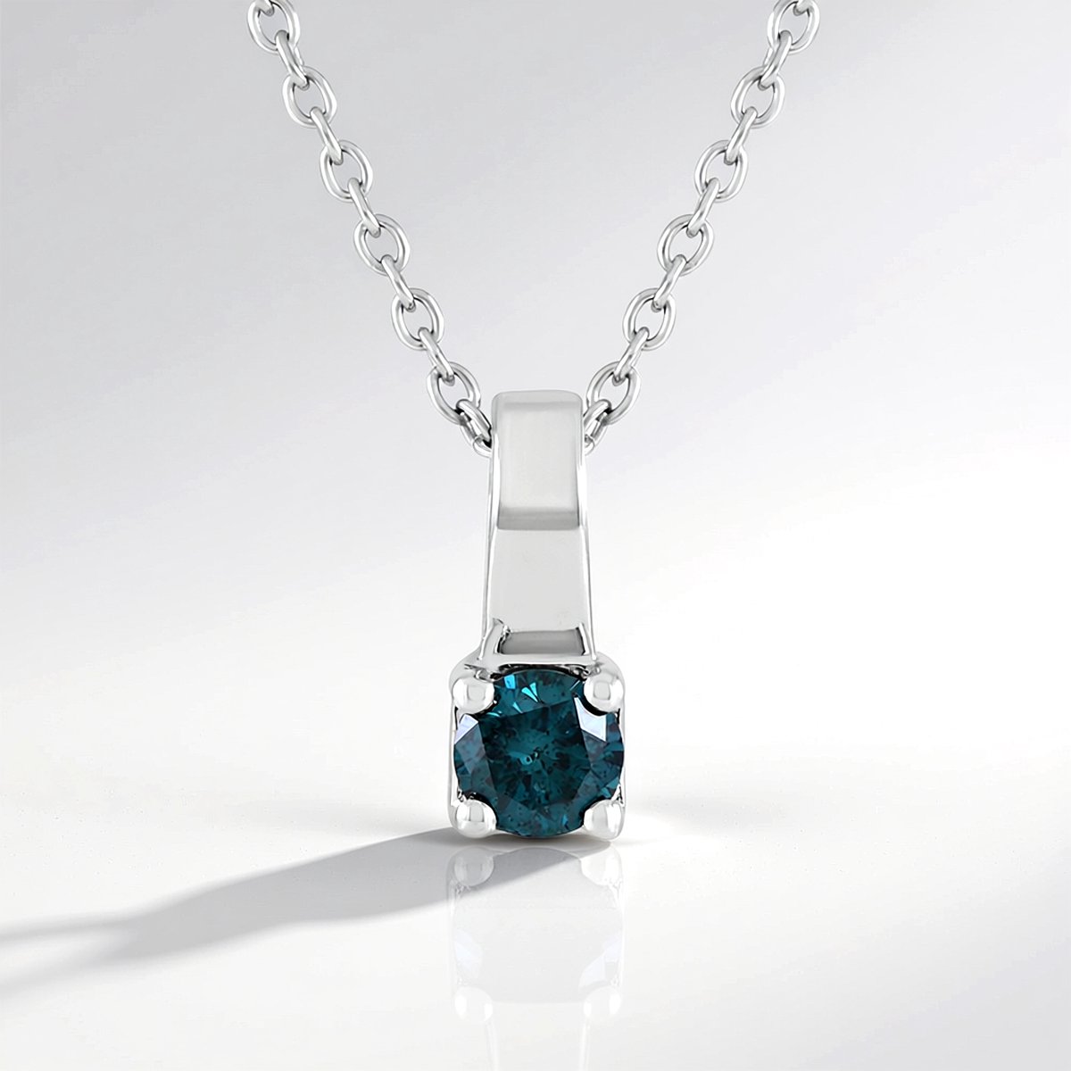 Cavill - Elegante Zilveren Halsketting - 925 Sterling Zilver Gerhodineerd - 0,225 ct Blauwe Diamant Briljant - Rond Afrikaans Design