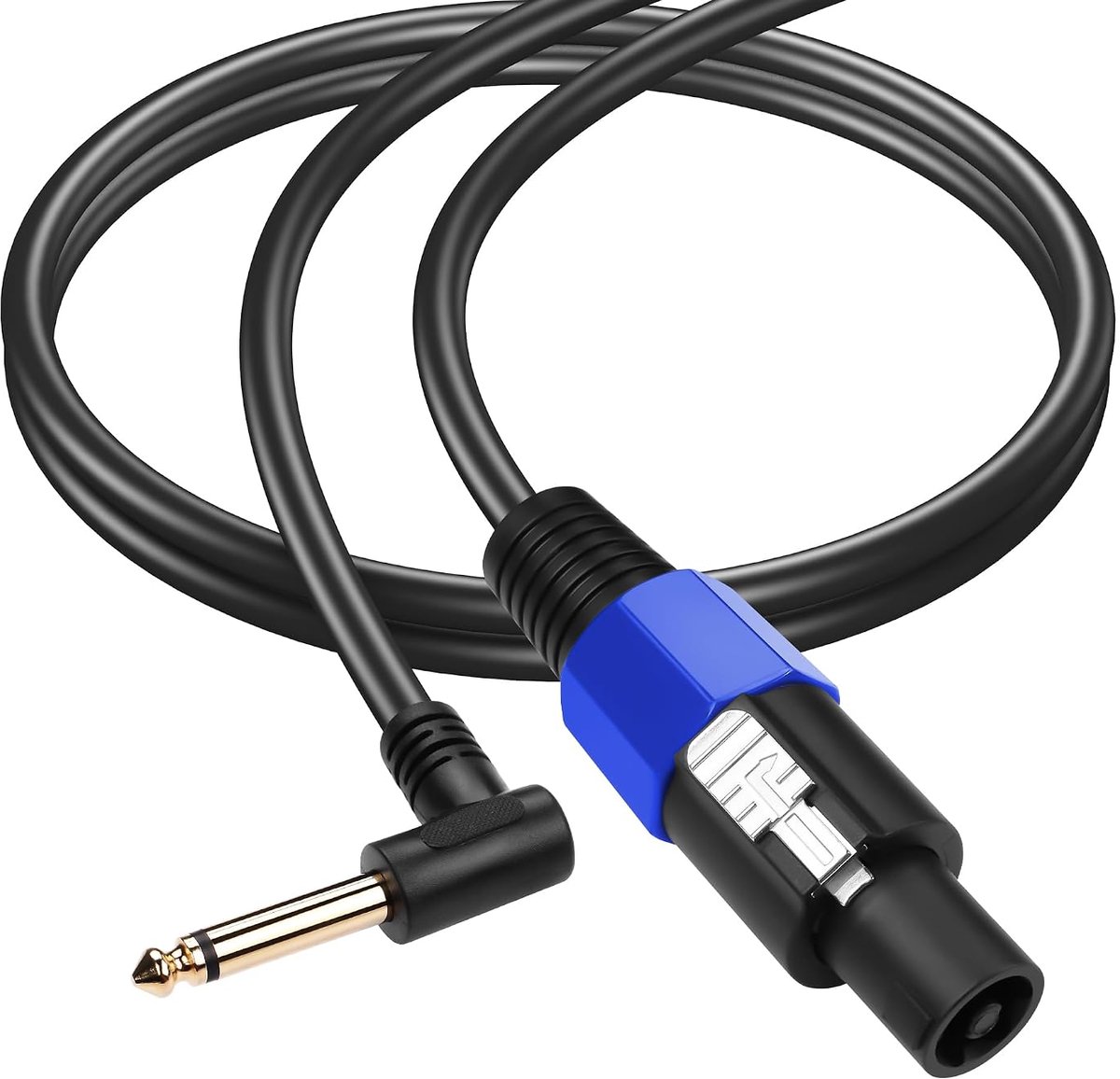 SinLoon Speakon to 1/4 Inch Speaker Cable 22 AWG Speakon Male to 90 Degree 6.35mm TS Male Audio Cable 1.6m Twist Lock - ShopVlot