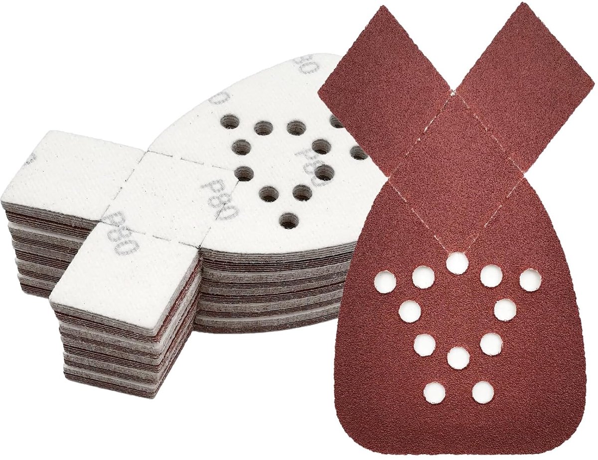 Triangular Sandpaper Mice 95 x 135 mm, Pack of 50 for Black & Decker Sanding Mice (80 Grit Size) - ShopVlot