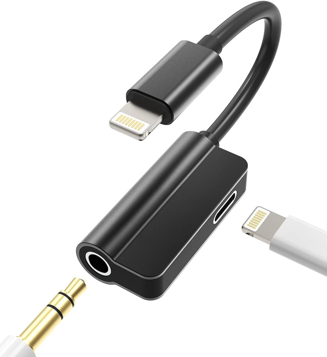 Adapter Lightning naar jack 3,5 mm hoofdtelefoon kabel (2-in-1) snel opladen splitter voor Apple MFi gecertificeerd - ShopVlot