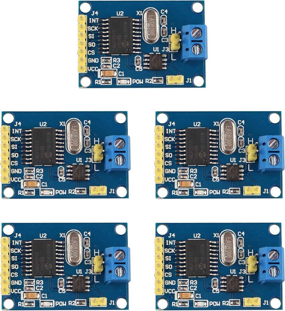CAN Bus module 5 stuks - MCP2515 TJA1050 ontvanger - SPI-interface - ideaal voor Arduino en Raspberry Pi - ShopVlot