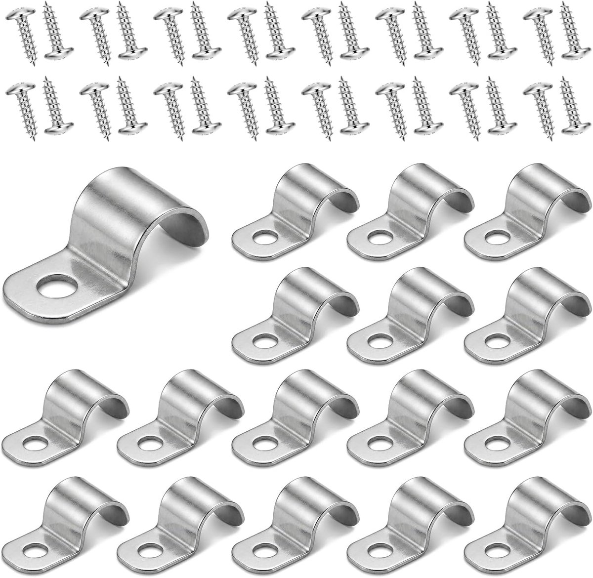 Kabelklemmen 50 stuks - Ø 7-8 mm - metaal - schroefbaar voor stevige bevestiging - ShopVlot
