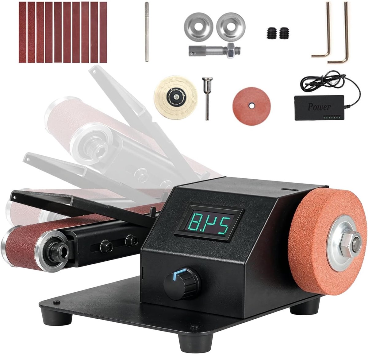 Polijstmachine met traploze snelheidsregeling - LED-display - complete accessoires - ShopVlot