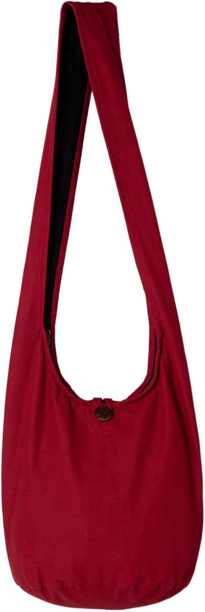 Schoudertas voor heren en dames - grote katoenen tas - met ritssluiting en binnenvak - ideaal voor dagelijks gebruik - ShopVlot