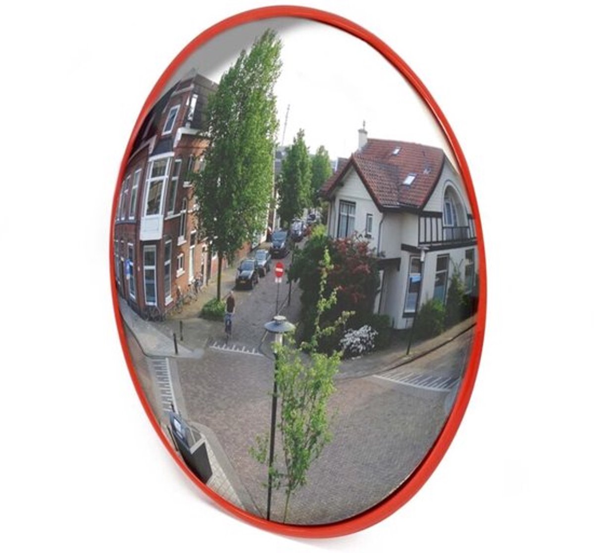 Convex verkeersspiegel 30 cm Gezichtsveld 130°-160° Verkeersspiegel Verkeersveiligheid Buiten Binnen Verkeersspiegel Massief polycarbonaat Surveillance Straat Winkel