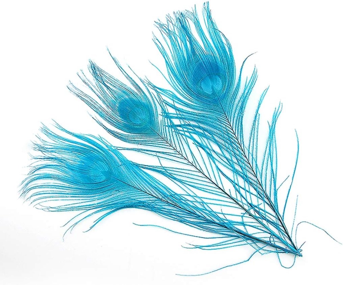 Pauwveertjes 10-12 inch - Turquoise - Pack van 10 - Perfect voor bruiloftscenters - ShopVlot