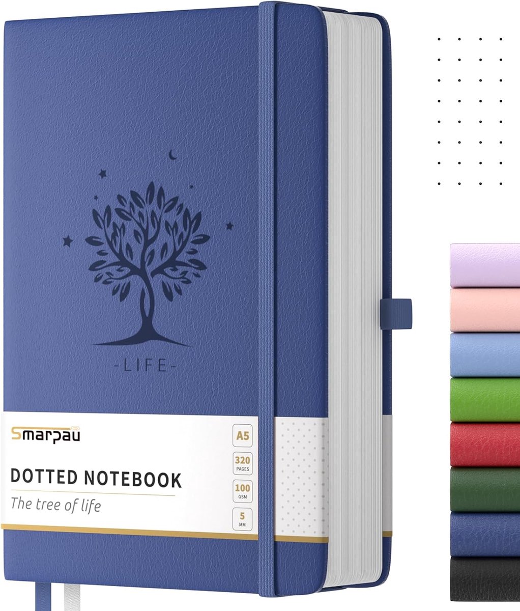 Notebook A5 hardcover - 320 pagina's - gelinieerd - ideaal voor aantekeningen - ShopVlot
