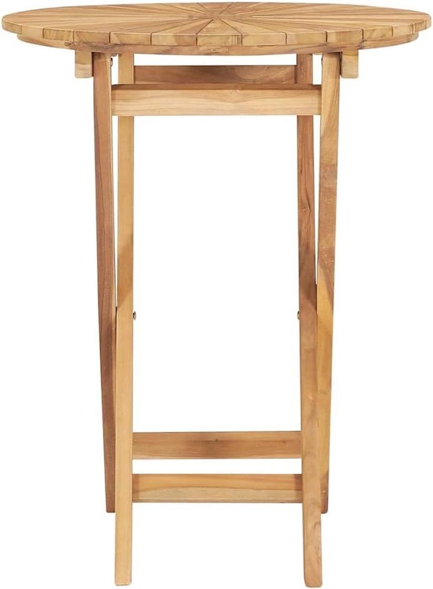 Inklapbare Tuintafel - Klaptafel Hout - Buiten Ontspannen - Fijn Geslepen Teakhout - Ø 60 cm - Bruin