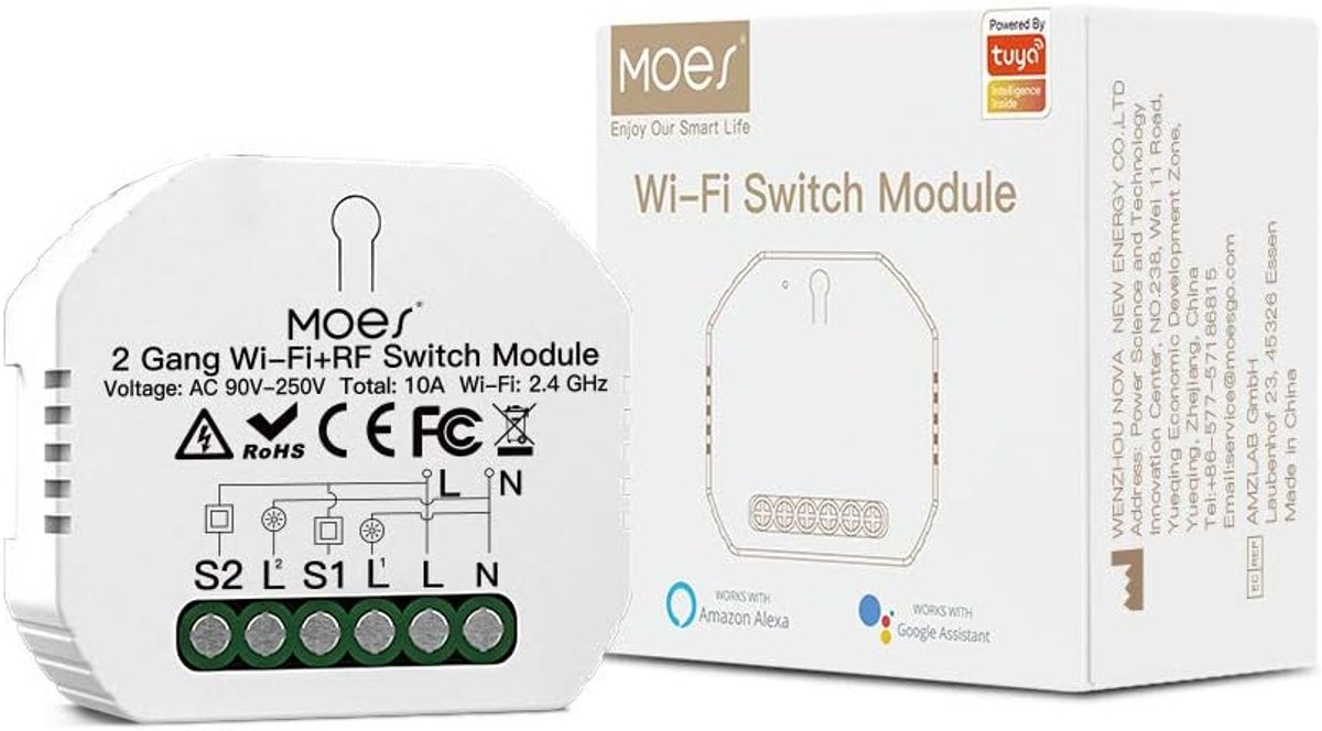 MOES Wireless Switch WiFi RF433 Smart DIY Alexa, MiNi Size, Relay Switch Smart Life Tuya Remote Control, Compatible - ShopVlot