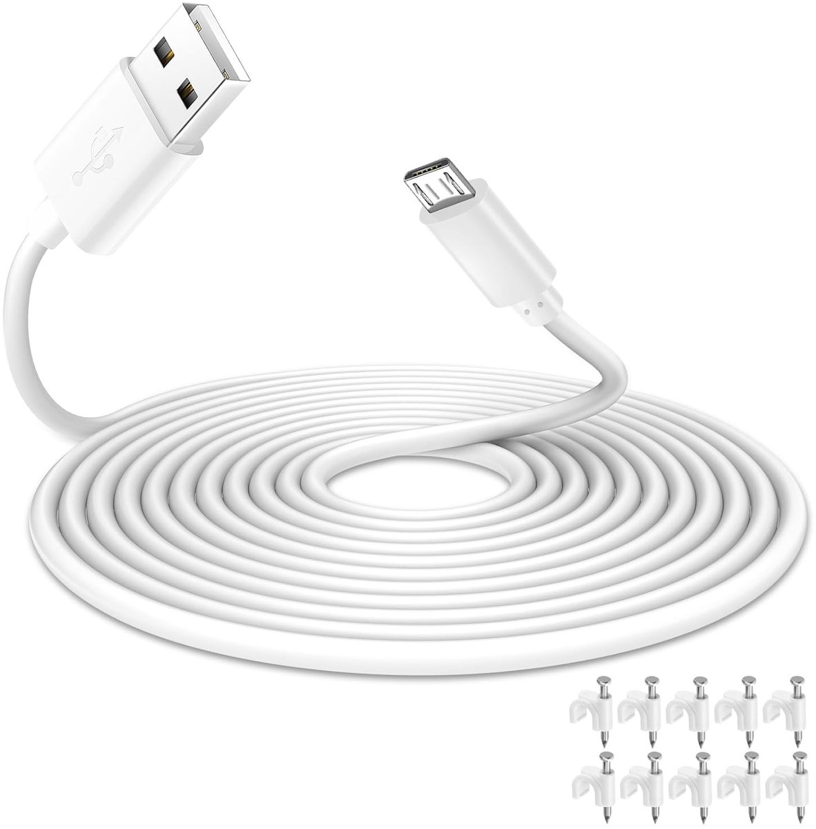 USB to Micro Power Cable 3m, Extension Power Cable for WyzeCam, WyzeCam Pan, YI Camera, NestCam Indoor, Netvue - ShopVlot