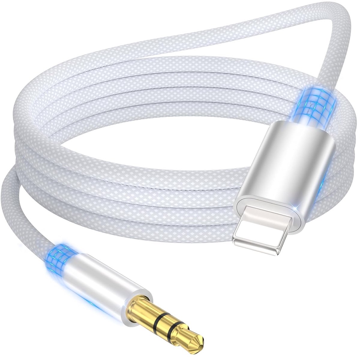 Aux i Phone Cable 1.2m Cable i Ph0ne to Jack 3.5mm [MFi Certified] Cable Aux Audio Adapter Compatible with Ph0ne - ShopVlot