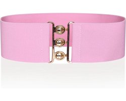 Ro Rox Ladies Wide Elastic Wide Elastic Belt in Retro Vintage Style – Stretch Belt for Dresses, 50s – Silver or Gold - ShopVlot