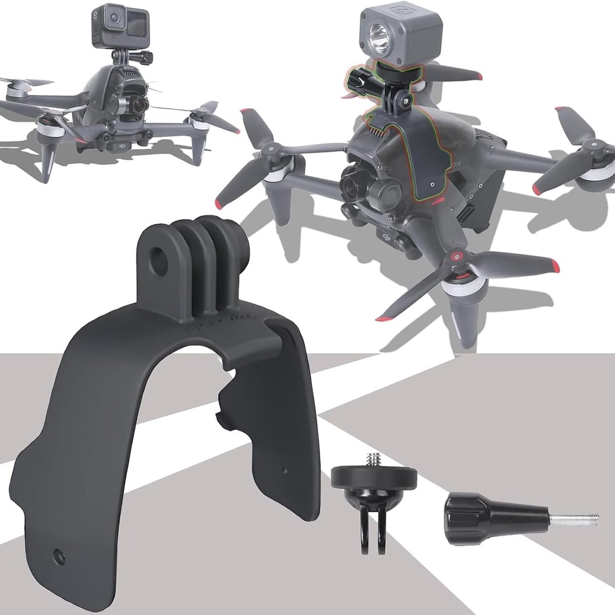 Mounting Adapter Bracket Compatible With DJI FPV Drone Compatible With Hero 13 12 11 10 9 8/Compatible With Insta360 - ShopVlot