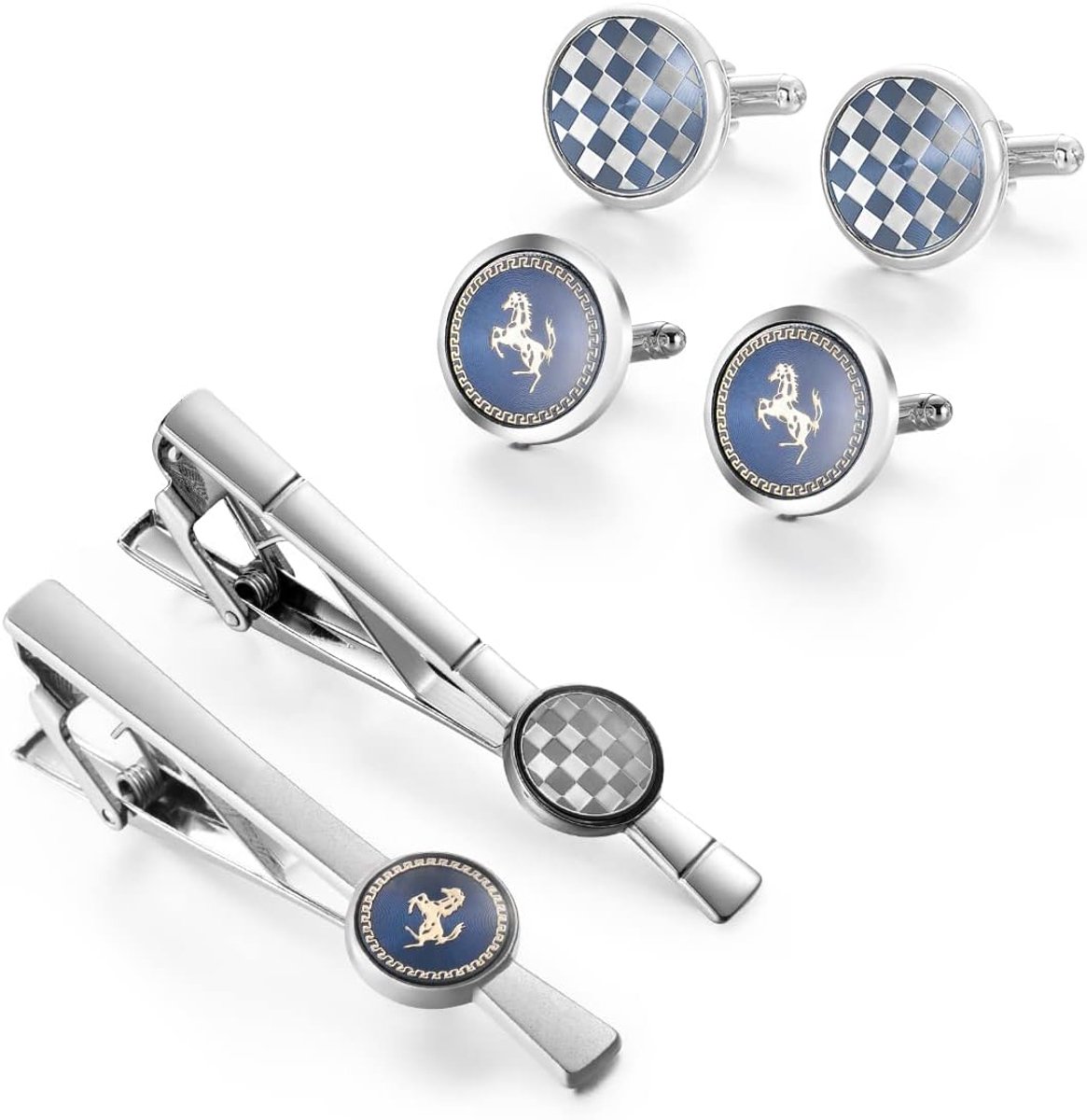 Wynameleri Classic Cufflinks and Tie Clips Set for Men Business Wedding, Happy Father's Day Decor Accessory for - ShopVlot
