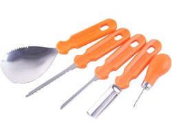 Beikal Pumpkin Cutting Tool Halloween Pumpkin Cutting Set Premium Reusable 5 Pieces Robust Stainless Steel for Adults - ShopVlot