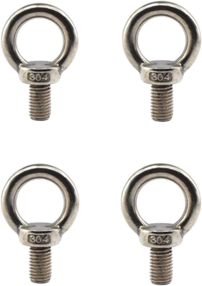 304 Stainless Steel M12 Lifting Rigging Eyebolt Ring Shaped with Extended Wire (40mm) Pack of 4 Pieces - ShopVlot