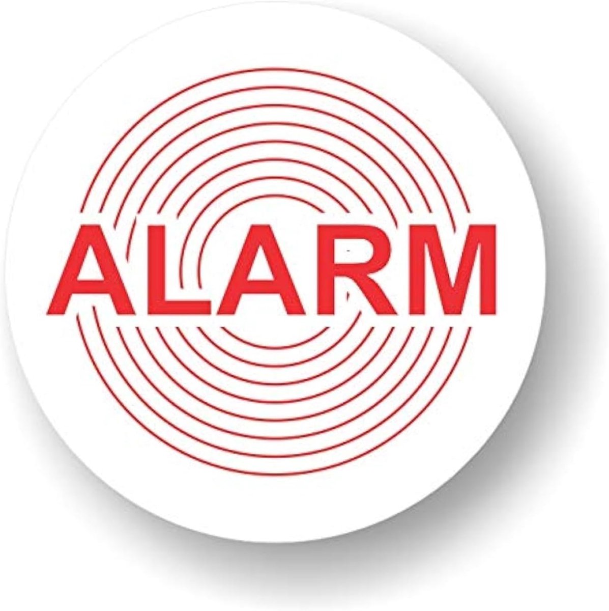 Sticker "Alarm" lettering suitable for outdoor use (UV and rain resistant), round, 45 mm - ShopVlot