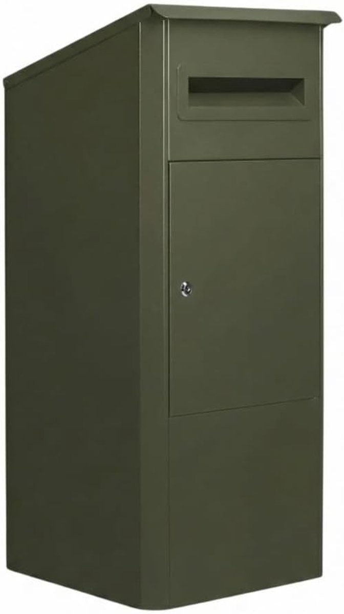 Parcel box – mailbox for parcels – galvanised steel – RAL6003 – olive green – PakketPanda – Multi Topbox XXXL - ShopVlot