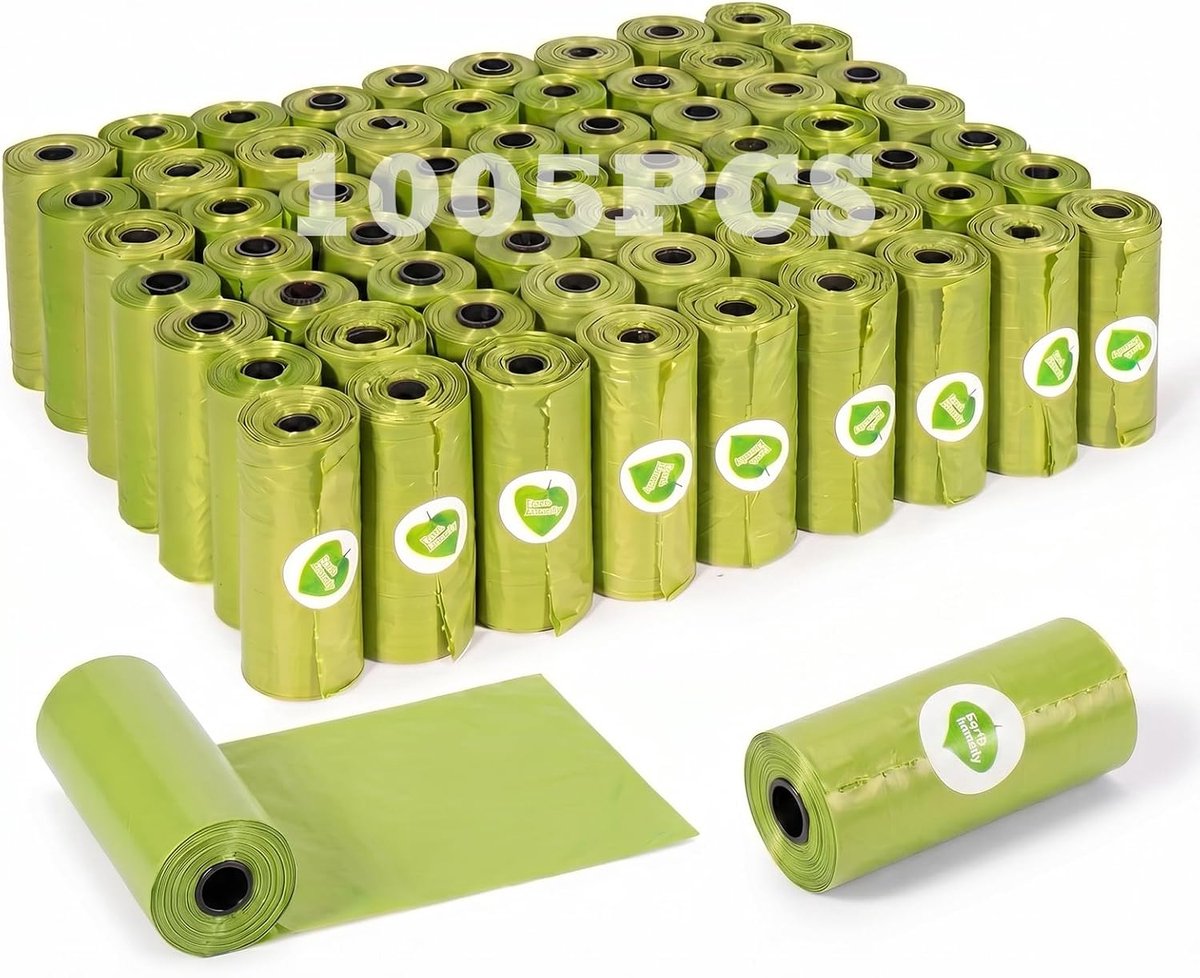 Hondenpoepzakken 1005 stuks - Dikke luchtdichte dispenserzakken - 67 rollen, 33 x 22,8 cm - ShopVlot