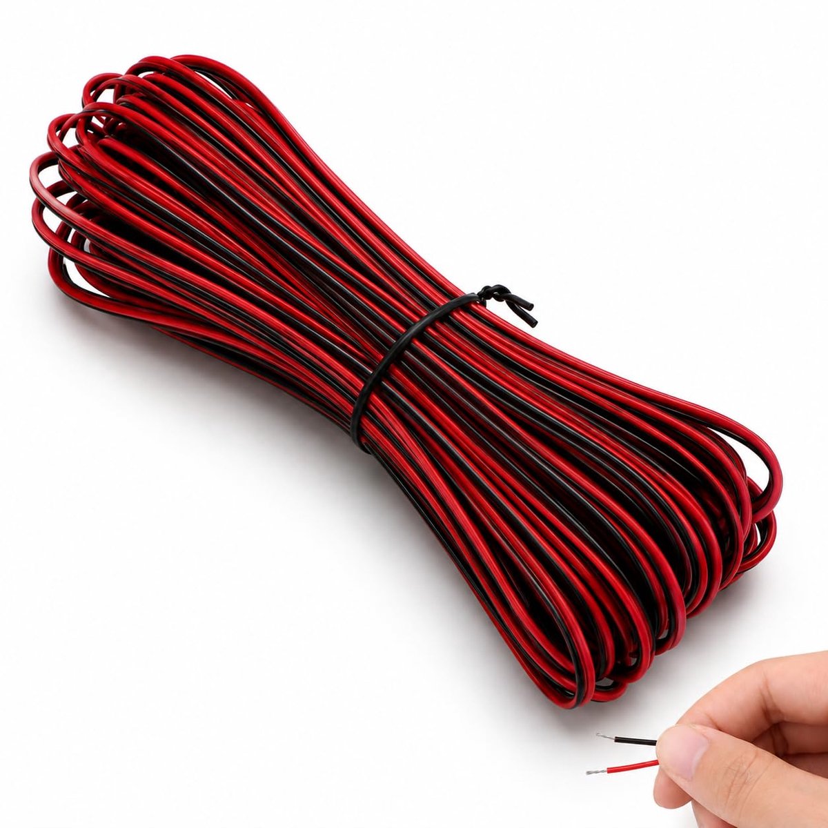 Elektrische Kabel 10 m - 22 AWG Rood/Zwart - Tinned Copper - Flexibele PVC Verlengkabel voor LED Strip - ShopVlot