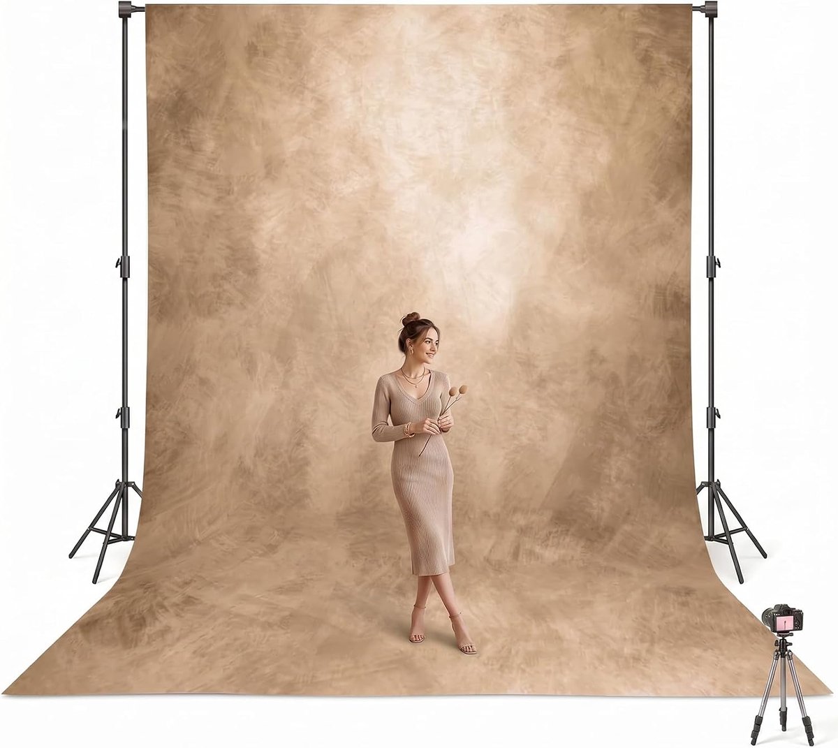 Fotoachtergrond 2,5 x 3 m - polyester - abstract retro ontwerp - perfect voor portretfotografie - ShopVlot