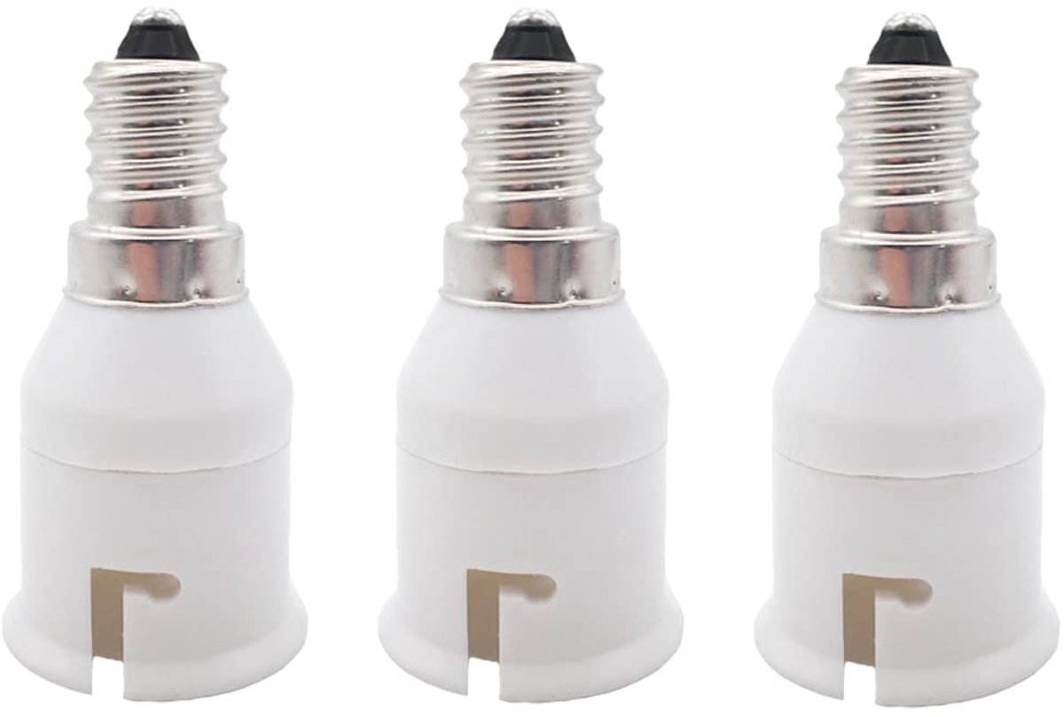 E14 naar B22 lampenvoet converter - 3 stuks - hittebestendig tot 165 °C - eenvoudig om te bouwen - ShopVlot