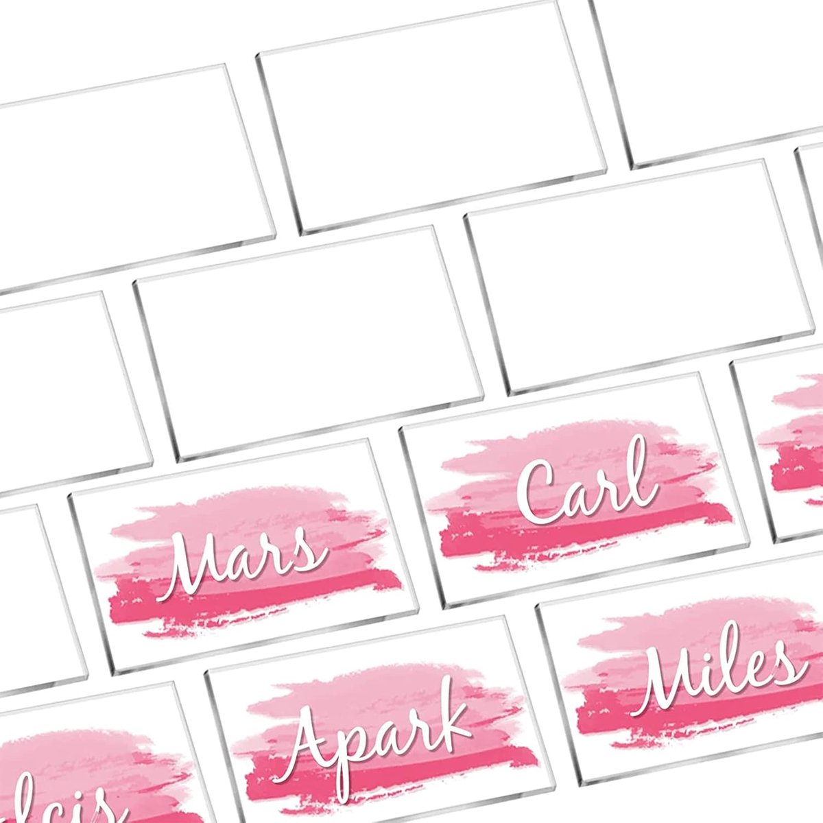 Acryl Rectangle Plaatskaarten 50St - Duidelijke Acryl Kaarten - DIY Lege Gastnamen - Perfect voor Feesten - ShopVlot