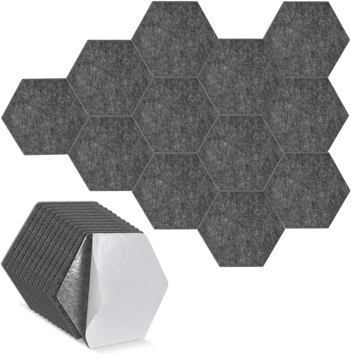 Geluiddempende panelen 12 stuks - hexagonaal - 30 x 26 x 1 cm - voor studio, gaming en kantoor - ShopVlot