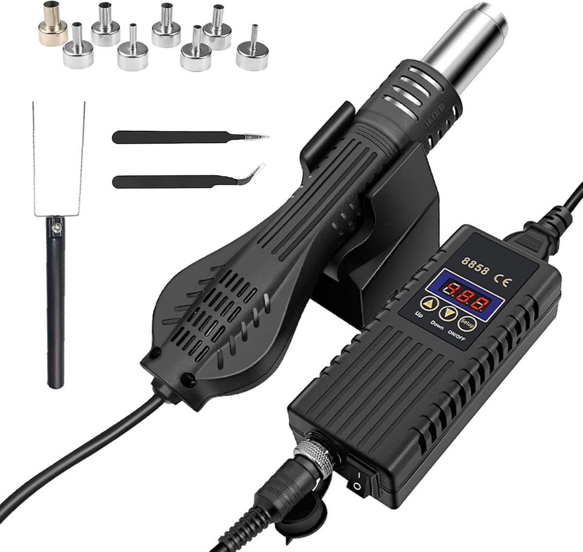 Solderstation 700 W - hete lucht soldeerstation - digitaal LED-display - nauwkeurige temperatuurregeling - ShopVlot