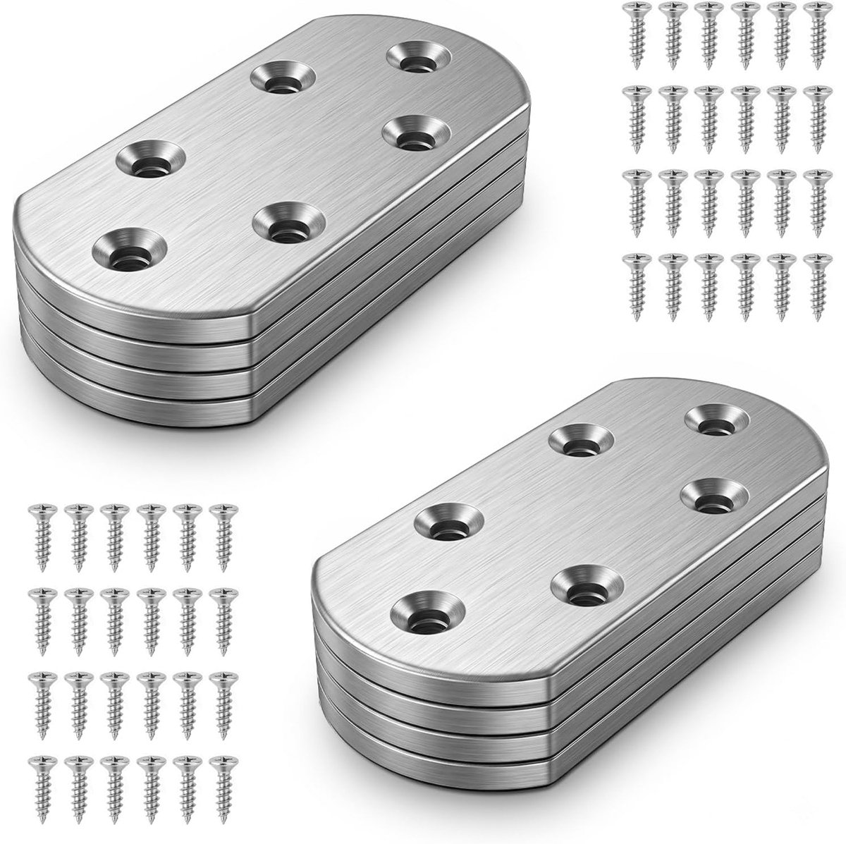 platte verbindingsstukken 85 x 38 mm - roestvrij staal - geperforeerd - stabiele verbindingen - ShopVlot