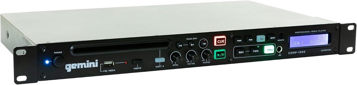 Gemini CDMP-1500 - professional 1HE Rackmount CD player for bars, clubs, dance studios and much more. - ShopVlot
